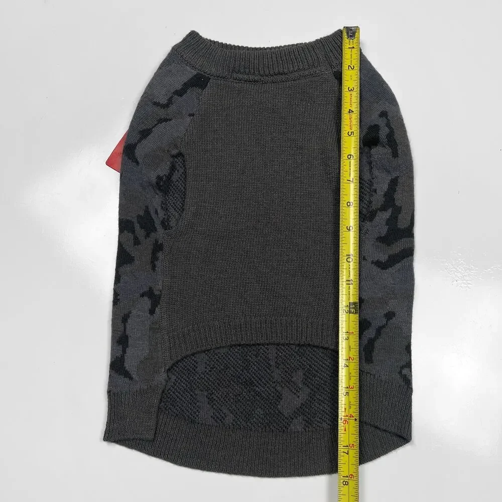 NWT Reddy Gray Camo Dog Sweater Pet Clothes Clothing Grey Camouflage